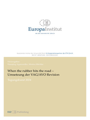 cover image of When the rubber hits the road – Umsetzung der VAG/AVO Revision